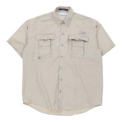 Vintage Columbia Short Sleeve Shirt - Medium Grey Cotton