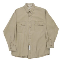 Vintage Geoffrey Beene Shirt - Large Beige Cotton