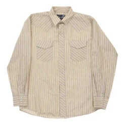 Vintage Unbranded Shirt - Large Beige Cotton