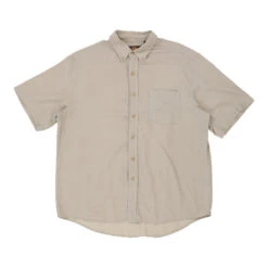 Vintage Route 66 Short Sleeve Shirt - Medium Beige Linen Blend