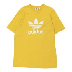 Vintage Adidas T-Shirt - Large Yellow Cotton