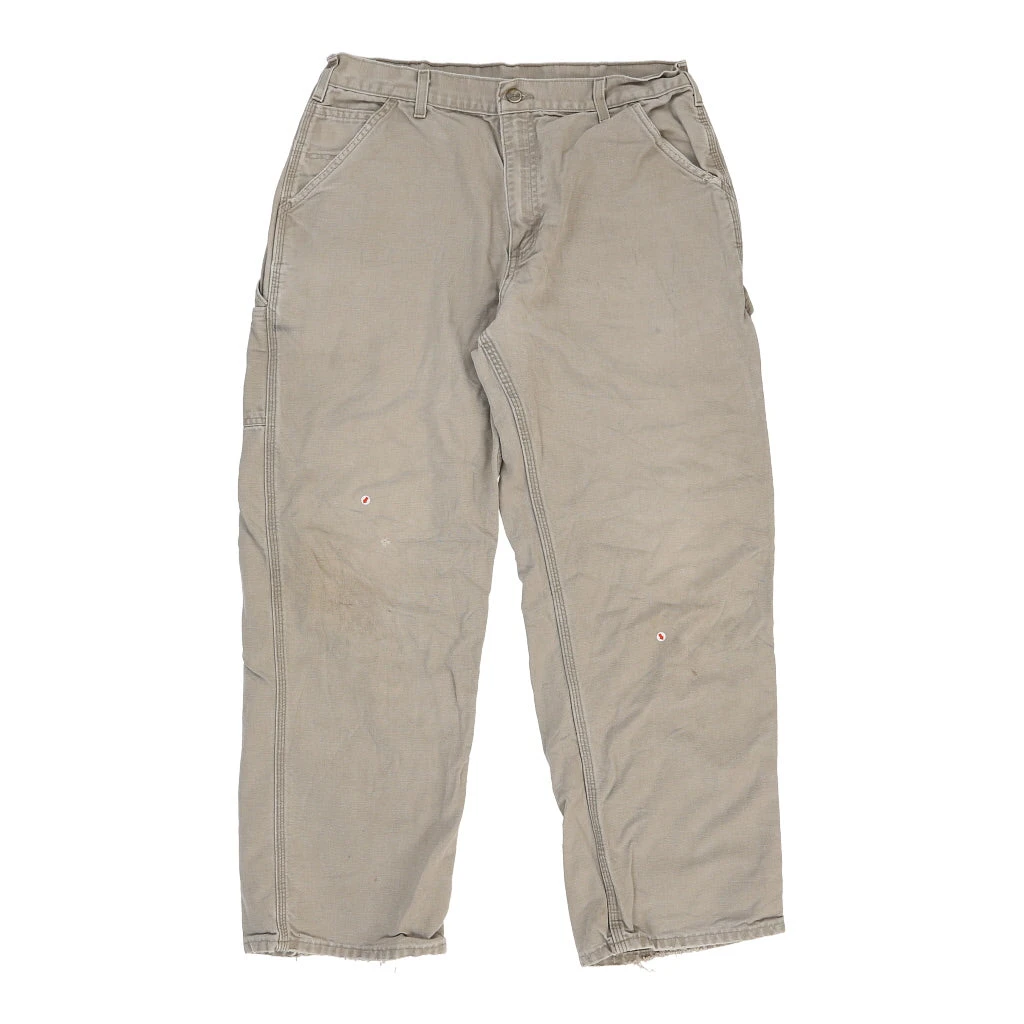 Vintage Carhartt Carpenter Trousers - 34W 29L Beige Cotton - Image 3