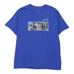 Vintage Hanes T-Shirt - Large Blue Cotton