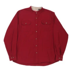 Vintage Wrangler Collarless Shirt - XL Red Cotton