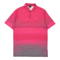 Vintage Tiger Woods Nike Polo Shirt - Medium Pink Polyester