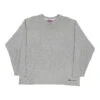 Vintage Champion Long Sleeve T-Shirt - Large Grey Cotton
