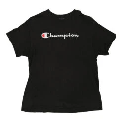 Vintage Champion T-Shirt - XL Black Cotton