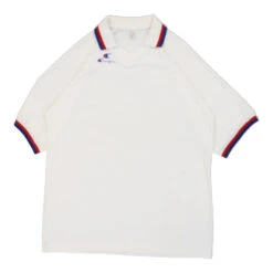 Vintage Champion Polo Shirt - XL White Cotton