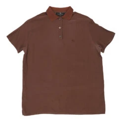 Vintage Etro Polo Shirt - Small Brown Silk
