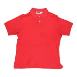Vintage Fila Polo Shirt - Small Red Cotton