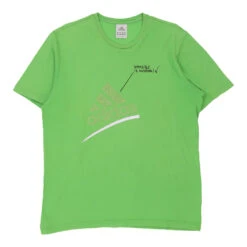 Vintage Adidas T-Shirt - Large Green Cotton