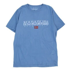Vintage Napapijri T-Shirt - XL Blue Cotton