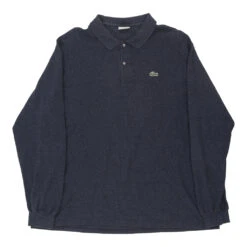 Vintage Lacoste Long Sleeve Polo Shirt - 2XL Blue Cotton