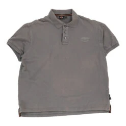 Vintage Harley Davidson Polo Shirt - Medium Grey Cotton