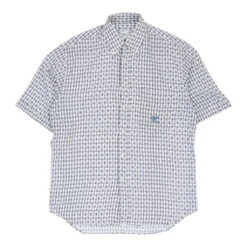 Vintage Enrico Coveri Short Sleeve Shirt - Medium Blue Cotton