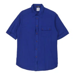 Vintage Gf Ferre Short Sleeve Shirt - Medium Blue Cotton