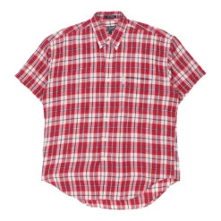 Vintage Chaps Ralph Lauren Short Sleeve Shirt - Large Red & White Cotton