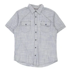 Vintage Levis Short Sleeve Shirt - Large Blue Cotton