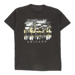 Vintage Chicago Unbranded T-Shirt - Large Black Cotton