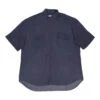 Vintage Valentino Short Sleeve Shirt - Large Navy Cotton